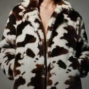 Cowboy cow print faux fur Jacket. NWOT